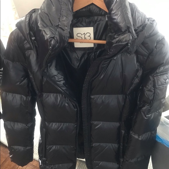 NEW S13 Down Winter Jacket Cold Black Puffer Coat womens warm hood glossy small - Picture 2 of 13